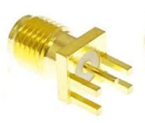25PCS SMA Female PCB Panel Edge Mount Plug with 4 Pins Stand Straight Connector RF Coax Coaxial Adapter