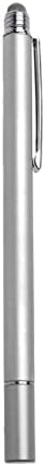 BoxWave Stylus Pen Compatible with Simbans PicassoTab 10 - DualTip Capacitive Stylus, Fiber Tip Disc Tip Capacitive Stylus Pen for Simbans PicassoTab 10 - Metallic Silver