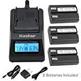 Kastar Fast Charger Kit - EN-EL1 Battery (3-Pack) for Nikon Coolpix 4300 4500 4800 5400 5700 775 8700 880 885 995