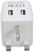 Ceptics UK Travel Adapter Plug - Type G with 2 USB + USA Socket Input - Ultra Compact & Safe Grounded for Cell Phones,