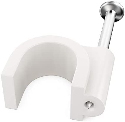 PHYXOLOGY SUPPLY Pro-Grade Cable Clips with Steel Nails, 4mm & 14mm Wire Holders, 100 Per Size