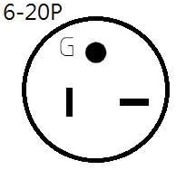 Parkworld 60509 NEMA 6-20 Splitter - 6-20P to (2) 6-20R, 250V, 20A, 3 Feet