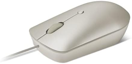 Lenovo 540 USB-C Wired Computer Mouse for PC, Laptop, Ambidextrous Design, Compact Size - Sand