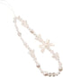 White Mobile Phone Lanyard, Universal Phone Chain with Black Bow and White Pearl Beads, Anti-Lost Strap