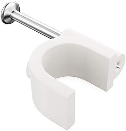 Pro-Grade Cable Clips with Steel Nails, 5mm, 7mm, 9mm Wire Holders, 100 Per Size, UV Resistant Plastic