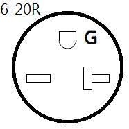 Parkworld 60509 NEMA 6-20 Splitter - 6-20P to (2) 6-20R, 250V, 20A, 3 Feet