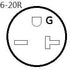 Parkworld 60509 NEMA 6-20 Splitter - 6-20P to (2) 6-20R, 250V, 20A, 3 Feet