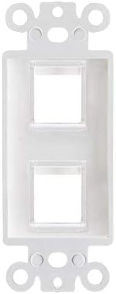 Cmple 2 Port Decorator Wall Plate Insert, 1-Gang Keystone Wall Plate, White