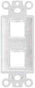 Cmple 2 Port Decorator Wall Plate Insert, 1-Gang Keystone Wall Plate, White