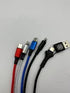 4 in 1 USB/USB-C to 2 USB-C and 2 Lightning Multicharging Cables for iPhones and Android Phones