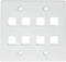 RiteAV - White Keystone Wall Plate Double Gang 8-Port (1 Piece Flush)