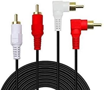 2RCA Cable, 10ft Gold Plated 90 Degree Right Angle 2-Male to 2-Male RCA Audio Cable (10FT)