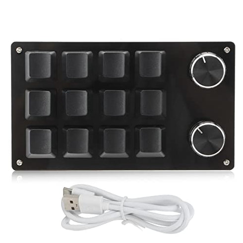 Zerodis Macro Mechanical Keyboard, One Handed 12 Key Multifunction DIY Programmable Keypad for Office Gaming