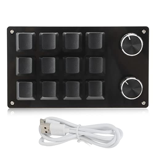 Zerodis Macro Mechanical Keyboard, One Handed 12 Key Multifunction DIY Programmable Keypad for Office Gaming