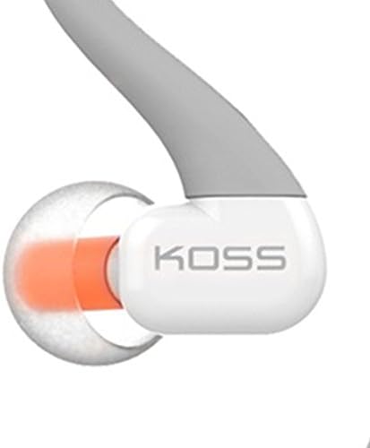 Koss KSC32iGry In-Ear Sport Clip Headphones, Lightweight, Sweat Resistant, Grey, with In-Line Microphone.