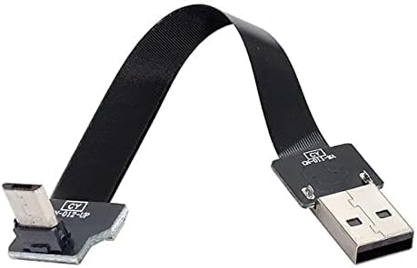 Cablecc Up Angled USB 2.0 Type-A Male to Micro USB 5Pin Cable - 200cm for FPV & Disk & Phone