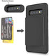 Asuwish Samsung Galaxy S10 Phone Case with Tempered Glass Screen Protector, Credit Card Holder Stand, Slim Hybrid Cell
