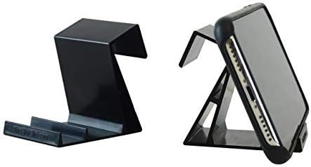 Airplane Cell Phone Back of Seat Inflight Tray Table Clip & Sturdy Phone Stand, Travel Must Have (Black 2 Pack)