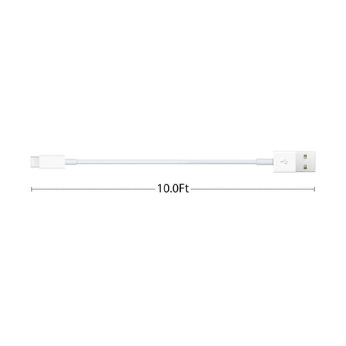 2 Pack 10ft USB A to USB C Cable for Airpods Pro 2nd, iPhone 15, Car Carplay Data Cable, iPad USB C Cable, MacBook
