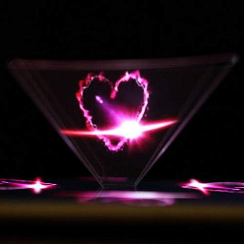 3D Hologram Pyramid Display Projector Video Stand, Portable for Smart Mobile Phone