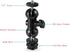 Walway 1/4" Cool Ballhead Multi-Function Double Ball Head with Cold Shoe Mount and Screw for DSLR