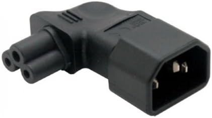 JSER IEC 90 Degree Adapter, 3 Poles Male C14 to Micky C5 Right Angled Extension Power Adapter.