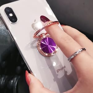 Glitter Bling Diamond Cell Phone Ring Holder, Dark Green, Compatible with Most Phones, Tablets, and Cases