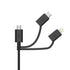 Apple MFI Certified 3-in-1 Cable, Lightning/Type C/Micro USB for iPhone, iPad, Samsung Galaxy, 3FT Black
