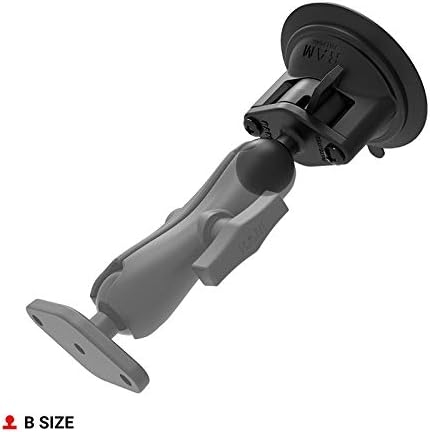 RAM MOUNTS Twist-Lock Composite Suction Cup Base with Ball RAP-B-224-1U with B Size 1" Ball by RAM MOUNTS