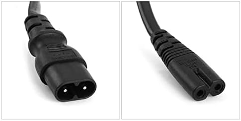 cablecc IEC 60320 C8 Plug to C7 Receptacle Male to Female Extension Power Supply Cable, 30cm