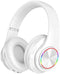 Wireless Bluetooth Headphones,Colorful LED Lights Comfort Over Ear Foldable Headset with Built-in Microphone,FM,SD Card Slot,Wired for School/Tablet Computer/PC/TV/Cellphones/Travel