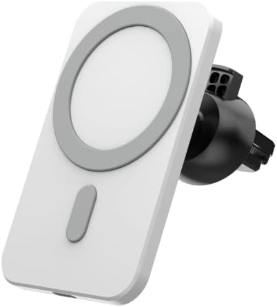 M&S Home 15W Wireless Fast Car Charger, Compatible with MagSafe Devices for iPhone 12/13/14/15, Air Vent Mount