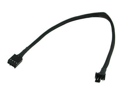 12" PWM 4 pin Extension Cable with Black Sleeving, # FC44PWM-12BKS