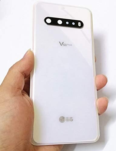V60 ThinQ Back Glass Cover Replacement Housing Door for LG V60 ThinQ V600 5G, Classy White with Tape Parts and Tools