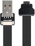 Cablecc Down Angled USB 2.0 Type-A Male to Micro USB 5Pin Male Data Flat Slim FPC Cable for FPV & Disk (200cm)