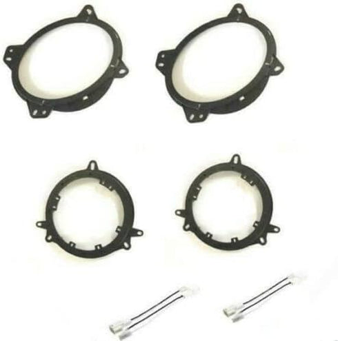 Install Bracket Mount Plates + Wire Harness for 2005-2018 Toyota Tacoma, 6x9" Front and 5.25"/6.5" Rear Door