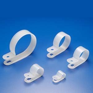 100 Pack R-Type Cable Clamp 5/8" - Clear White - Wire Management Organizer for Home, Automotive, Office