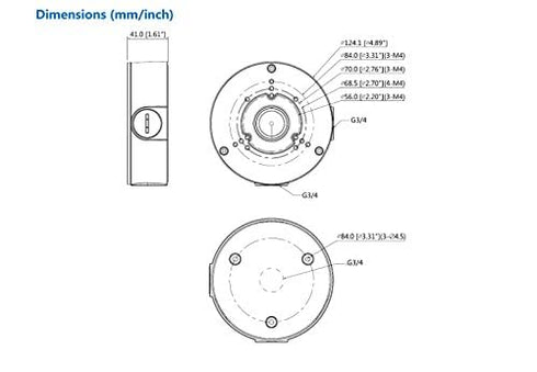 PFA130-E Security Camera Bracket Wall Mounting Junction Box for HAC-HDW1100, IPC-HDW1000/HDW1200