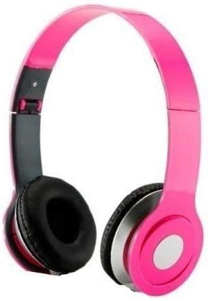 3.5mm Foldable Headphone Headset for Dj Headphone Mp3 Mp4 Pc Tablet sandisc Music Video and All Other Music Players (Soft Pink)