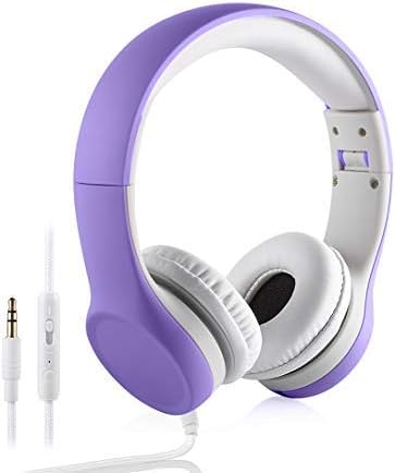 Kids Headphones with Cord, Toddler Sharing Function, 85dB/93dB Safe Volume Limit for Children, School, Travel (Purple)