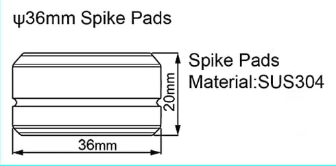 Juese Solid Stainless Steel Speaker Spike Pads Shoes, 36mm