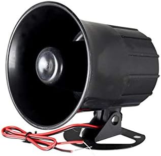Wired Alarm Siren Horn, 15W DC 6 to 12V Security Siren with Bracket for Home Security System