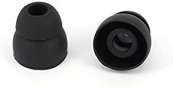 10pcs Black Double Flange Replacement Silicone Earbuds EarTips, 4.1mm Connector