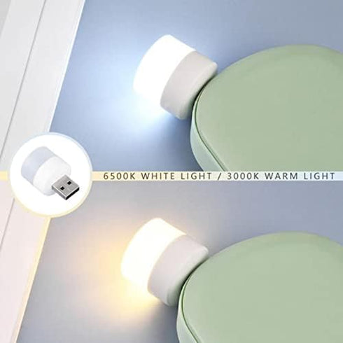 Linwnil USB Plug Lamp, Small Book LED Eye Protection Reading Light, Mobile Power Charging Night Light