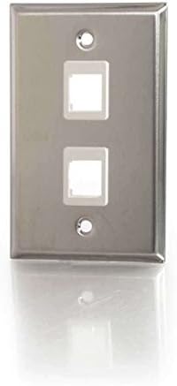 C2G 41013 Composite Video and RCA Stereo Audio Pass Through Single Gang Wall Plate, Brushed Aluminum