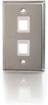 C2G 41013 Composite Video and RCA Stereo Audio Pass Through Single Gang Wall Plate, Brushed Aluminum