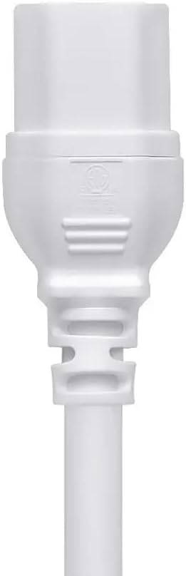 Monoprice Heavy Duty Power Cord | NEMA 5-15P to IEC 60320 C15, 14AWG, 8ft, 15A/1875W, 125V, White