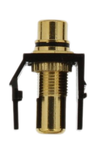 Leviton RCA QuickPort Connector, Gold-Plated with Black Stripe, 40830-BBE, Brown
