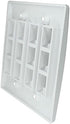 RiteAV Keystone Wall Plate, Double Gang, 12-Port, White (1 Piece Flush)