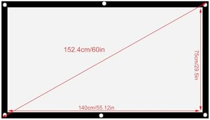 VBESTLIFE 60inch 16:9 60 inch Thicken Portable Non Crease Foldable Projection Screen,Soft White Polyester Projector